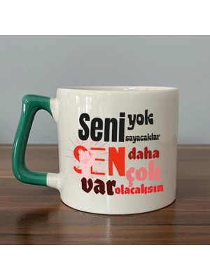 Mor Mürekkep Seni Yok Sayacaklar Baskılı Mor Kulplu Prime Kupa - Kadınlar Günü Hediyesi Bardak Fincan Mug