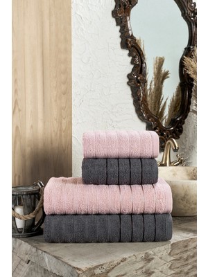 Tabea Home Fluffy 4'lü Banyo Havlu Seti