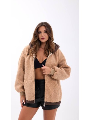 Dolce Queen Kapüşonlu Teddy Peluş Mont