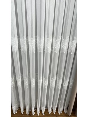 İnci Life Home Bambu Eteği Güpürlü Modern Her Odaya Uygun Tül Perde 1/2,5 Orta Pileli