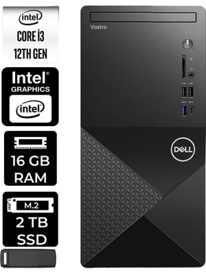 Vostro 3030MT Core I3 12100 16GB Ram 2tb SSD WIN11 Pro N6001VDT3030MTP343 Masaüstü Bilgisayar + Per4 USB Bellek