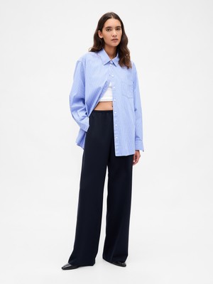 Gap Kadın Lacivert Easy Wide-Leg Pantolon