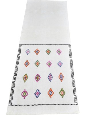 Kilim Antik El Dokuma Ak Pamuklu Yörük Kilim 1891 - Yeni - Çok Renkli