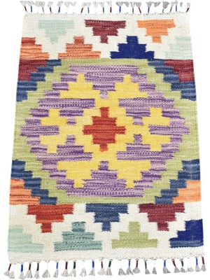 Kilim Antik El Dokuma Doğal Cerit Yörükleri Meşhed Iran Yün Kilim 1894 - Yeni - Çok Renkli