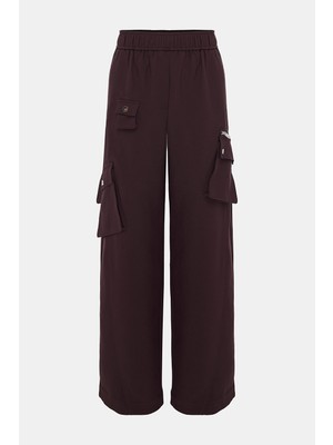 Ganni Gannı Dark Purple Straight-Leg Trousers