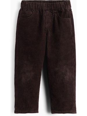 Gap Erkek Bebek Koyu Kahverengi Kadife Pull-On Baggy Pantolon