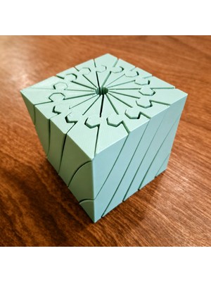 Bezos 3D Baskı Twisting Küp - Mekanik Dönen Bulmaca Küpü-Mint