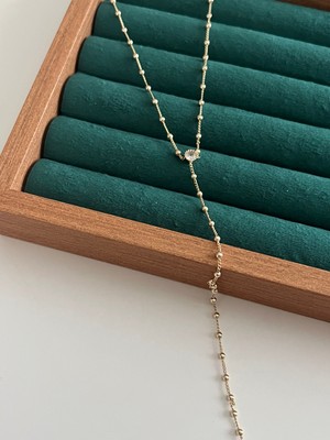 Busradan Design Altın Kaplama Topçuk Zincir Gold Renk Y Kolye 47 cm