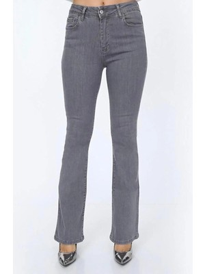 Geenz Manifacture Cherry Likralı Yüksek Gri Ispanyol Ispanyol Jeans Pantolon