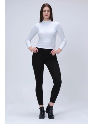 Geenz Manifacture Kadın Siyah Likralı Solmayan Yüksek Bel Skinny Pantolon ,harmony