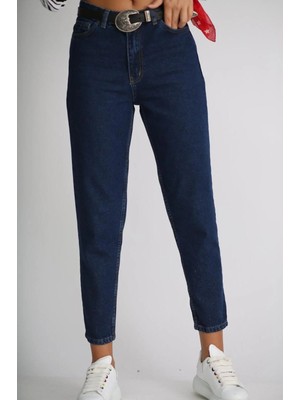 Geenz Manifacture Akordion Yüksek Bel Likralı Mom Jeans Dar Paça Kot Pantolon