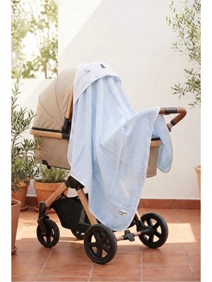 Marvielle Bebe Mavisi Müslin Battaniye 4 Katlı 85X85 cm Çok Amaçlı Bebek Örtüsü - Bebek & Çocuk Battaniyesi