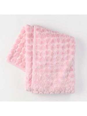 Marvielle Pembe Kalpli Kışlık Peluş Kız Bebek Battaniyesi - Bebek & Çocuk Battaniyesi