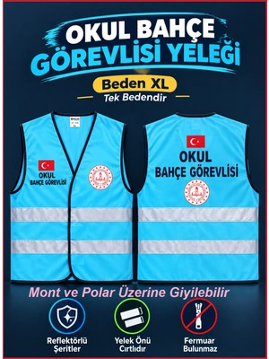 Aldatmaz Askeri Malzeme Okul Bahçe Görevlisi Yeleği,turkuaz Renk,reflektörlü,yelek ve Polar Üzerine Giyilebilr
