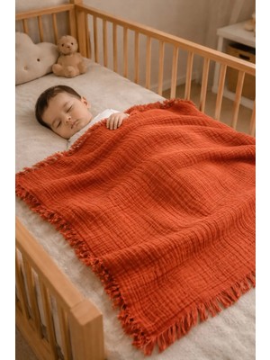 Marvielle Müslin Bebek Battaniyesi Püsküllü Model Müslin - Bebek & Çocuk Battaniyesi