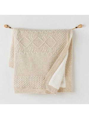 Marvielle AC24337 Triko Bebe Battaniye 95X85 Beige Melange - Bebek & Çocuk Battaniyesi