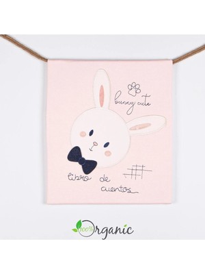 Marvielle Kız Bebek Tavşan Nakışlı 90X80 cm Çift Kat Pamuklu Penye Bebek Battaniyesi - Bebek & Çocuk Battaniyesi