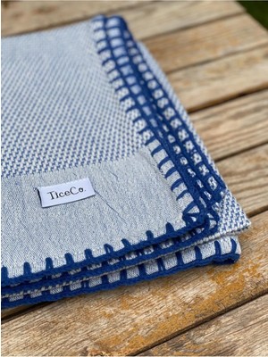 Marvielle Mavi %100 Pamuk Dots Battaniye - Bebek & Çocuk Battaniyesi