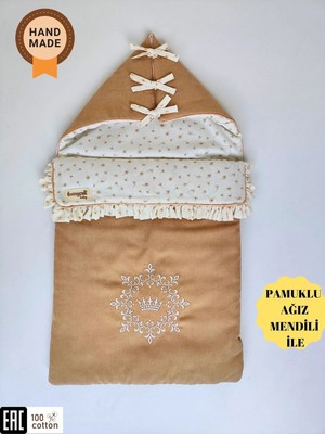 Marvielle Kız Erkek Bebek Dış Kundak Battaniyesi Özel Nakışlı %100 Pamuklu Mevsimlik - Bebek & Çocuk Battaniyesi