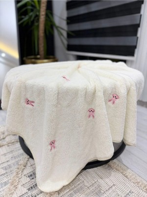 Marvielle Tavşan Nakışlı Welsoft 90*100 cm Bebek Battaniyesi - Bebek & Çocuk Battaniyesi