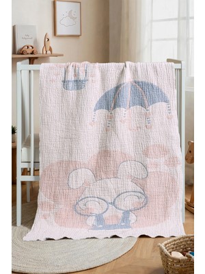 Marvielle Dört Kat Desenli Müslin Bebek&çocuk Battaniyesi 80X140 cm | %100 Pamuk, Içi - Bebek & Çocuk Battaniyesi
