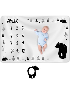Marvielle Bebek Anı Battaniyesi Polar, Yenidoğan Aylık Konsept Fotoğraf Çekim Battani - Bebek & Çocuk Battaniyesi
