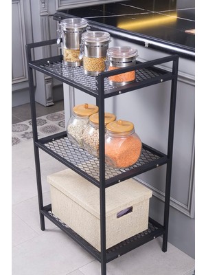 MDS3TELS001 Metal Mutfak Malzeme Dolabı Metal Organizer Dekoratif Çok Amaçlı Raf