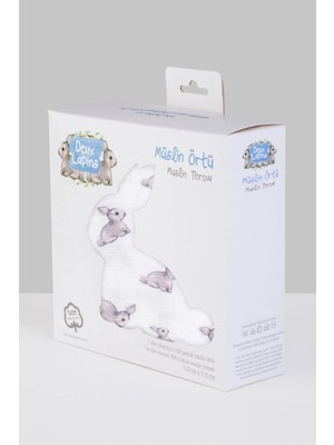 Marvielle % 100 Pamuk 2'li Müslin Bebek Örtüsü Iconique Lapin ve Innocent Pink 100X10 - Bebek & Çocuk Battaniyesi