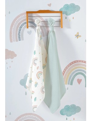 Marvielle Çok Amaçlı Bebek Müslin Örtüsü 2'li Set - New Rainbow - Bebek & Çocuk Battaniyesi