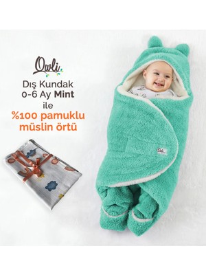 Marvielle 0-6 Ay Dış Kundak Mint ve Müslin - Bebek & Çocuk Battaniyesi