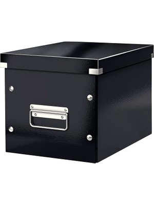 Click & Store Orta Boy Küp Saklama Kutusu 61090095, Siyah, Metal Kulplu, 260X240X260 mm