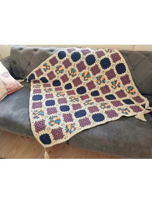 Marvielle Kare Motifli Kadife Bebek Baytaniyesi, Örgü Diz Battaniyesi - Bebek & Çocuk Battaniyesi