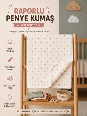 Marvielle %100 Pamuk Raporlu Penye Kalpli Bebek Battaniyesi & Örtüsü – Yumuşak Dokulu - Bebek & Çocuk Battaniyesi