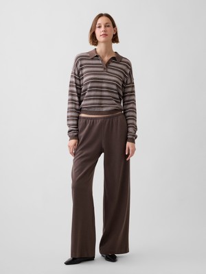 Gap Kadın Kahverengi Brushed Twill Easy Wide-Leg Pantolon