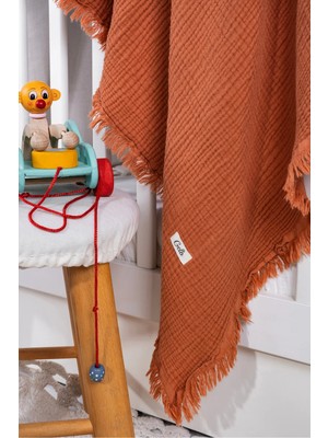 Marvielle Müslin 4 Katlı Bebek Battaniyesi 110CM x 110CM %100 Doğal Organik Pamuk - Bebek & Çocuk Battaniyesi