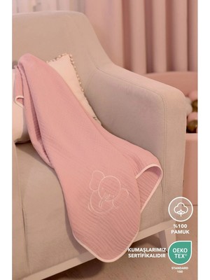 Marvielle Bebek Pike/battaniye, %100 Pamuk 4 Kat Müslin-Nakış Detaylı - Bebek & Çocuk Battaniyesi