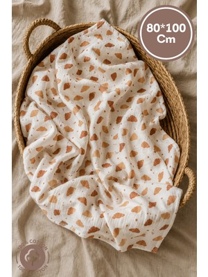 Marvielle Unisex Bebek %100 Pamuklu Kuruvasan Baskılı Çok Amaçlı Müslin Bebek Örtü & - Bebek & Çocuk Battaniyesi