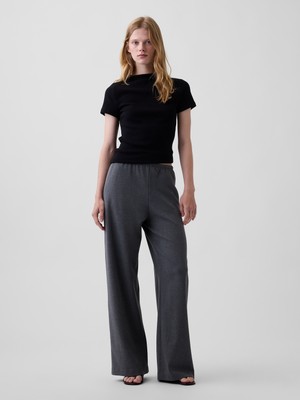 Gap Kadın Koyu Gri Brushed Twill Easy Wide-Leg Pantolon