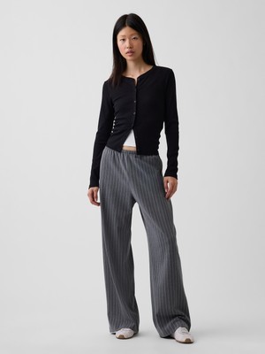 Gap Kadın Gri Brushed Twill Easy Wide-Leg Pantolon