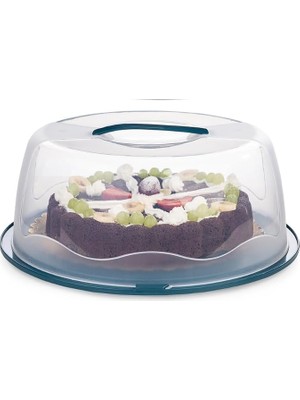 Kilitli, Kapaklı ve Saplı Yaş Pasta, Kek Taşıyıcı, Mutfak Saklama Için Yuvarlak Fanus, Bpa Içermeyen Kek Fanusu, Börek, Çörek Saklama Kabı, Cupcake, Turta Taşıma Kutusu (Lacivert)