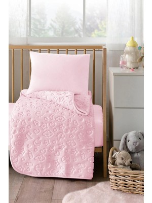Marvielle Embos Bebek Battaniyesi 100X120 cm Pembe - Bebek & Çocuk Battaniyesi
