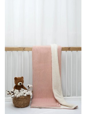 Marvielle Kışlık Bebek Battaniyesi Içi Welsoft Peluş Dışı Örgü Pike (90X110) - Bebek & Çocuk Battaniyesi