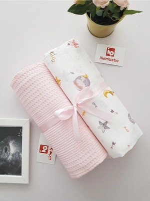 Marvielle Dolunay Müslin Pike 2li Bebek Battaniye - Bebek & Çocuk Battaniyesi