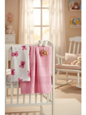 Marvielle Bebek Battaniyesi 75X80 cm Çift Yönlü Pike Müslin %100 Pamuk Nefes Alır Yum - Bebek & Çocuk Battaniyesi
