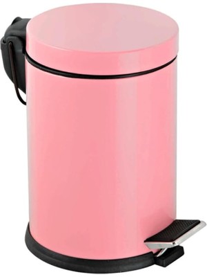 Serisi 3 Litre Hacimli Paslanmaz Banyo-Mutfak Pedallı Çöp Kovası Pembe