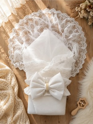 Marvielle Bebek Battaniyesi Yeni Sezon Dantelli Unisex Bebek Kundağı Hediyelik Yenido - Bebek & Çocuk Battaniyesi