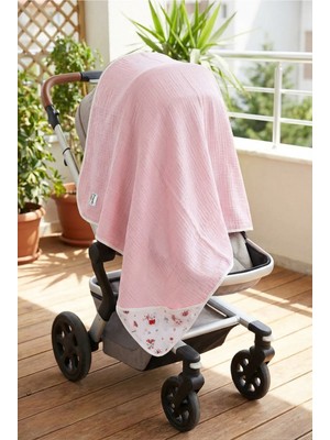 Marvielle Pembe Müslin Battaniye 4 Katlı 85X85 cm Çok Amaçlı Bebek Örtüsü - Bebek & Çocuk Battaniyesi