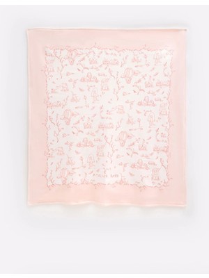 Marvielle %100 Pamuk Çift Taraflı Battaniye - Toile De Jouy / Pembe - Bebek & Çocuk Battaniyesi