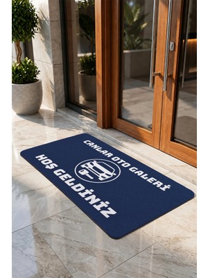 Valerine Life Kapı Önü Paspası 50X90CM Dijital Baskı Kaymaz Kişiye Firmaya Özel Oto Galeri