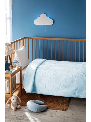 Marvielle Embos Bebek Battaniyesi 100X120 cm Mavi - Bebek & Çocuk Battaniyesi